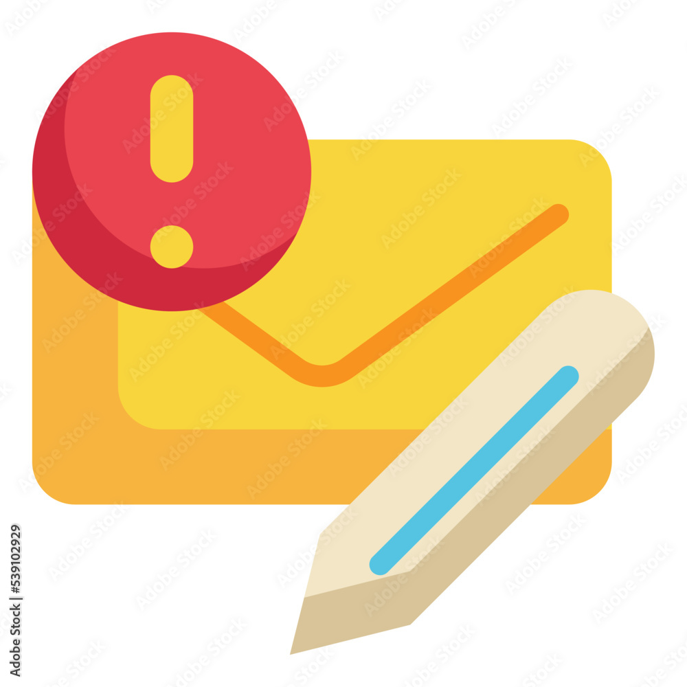 envelope alert message text flat icon envelope alert message text flat icon