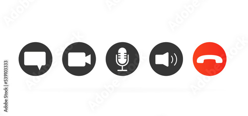 Video conference user interface, icons for video conference. Vector illustration