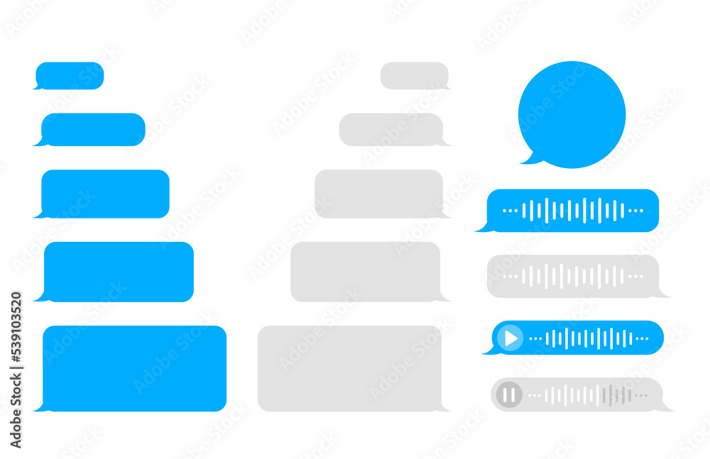 Chat, message bubbles, voice messages. Vector illustration Chat, message bubbles, voice messages. Vector illustration