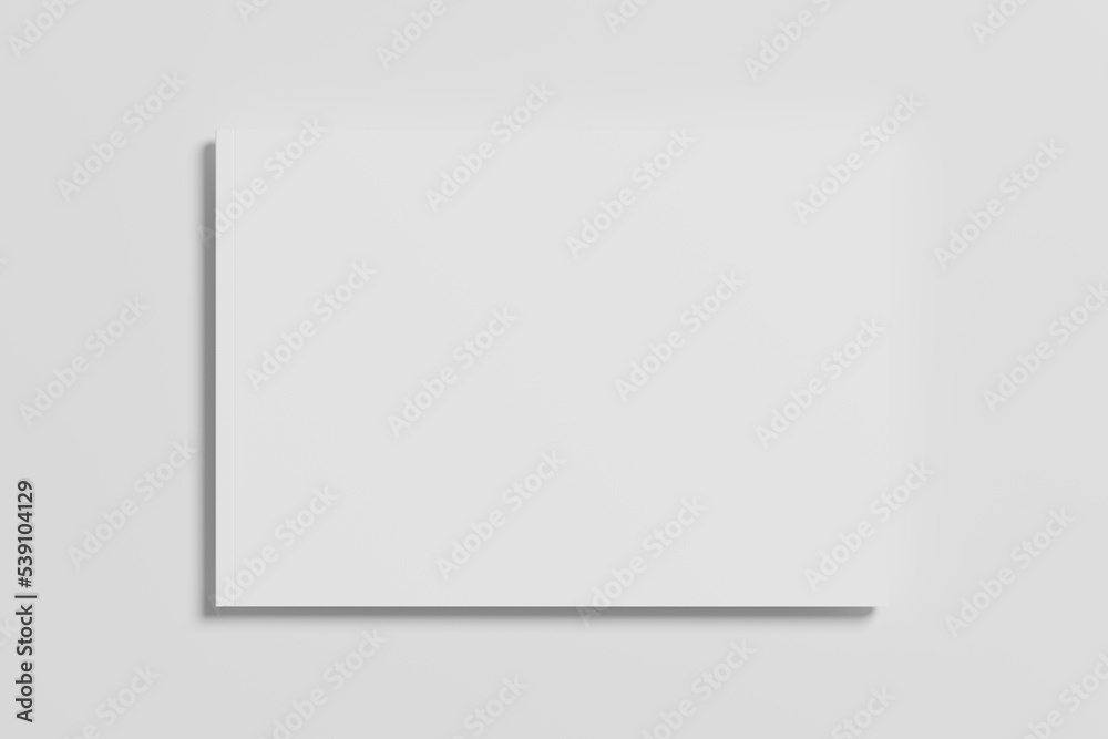 Fototapeta premium A4 Landscape Horizontal Magazine Brochure 3D Rendering White Blank Mockup