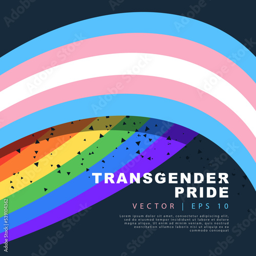 The LGBT flag and the transgender pride flag. Sexual identification. Vector illustration