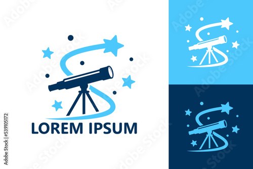 Telescope star logo template design vector