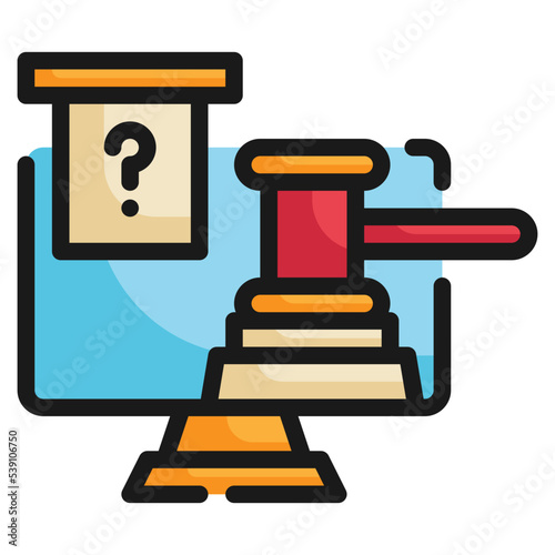 online auction filled outline icon
