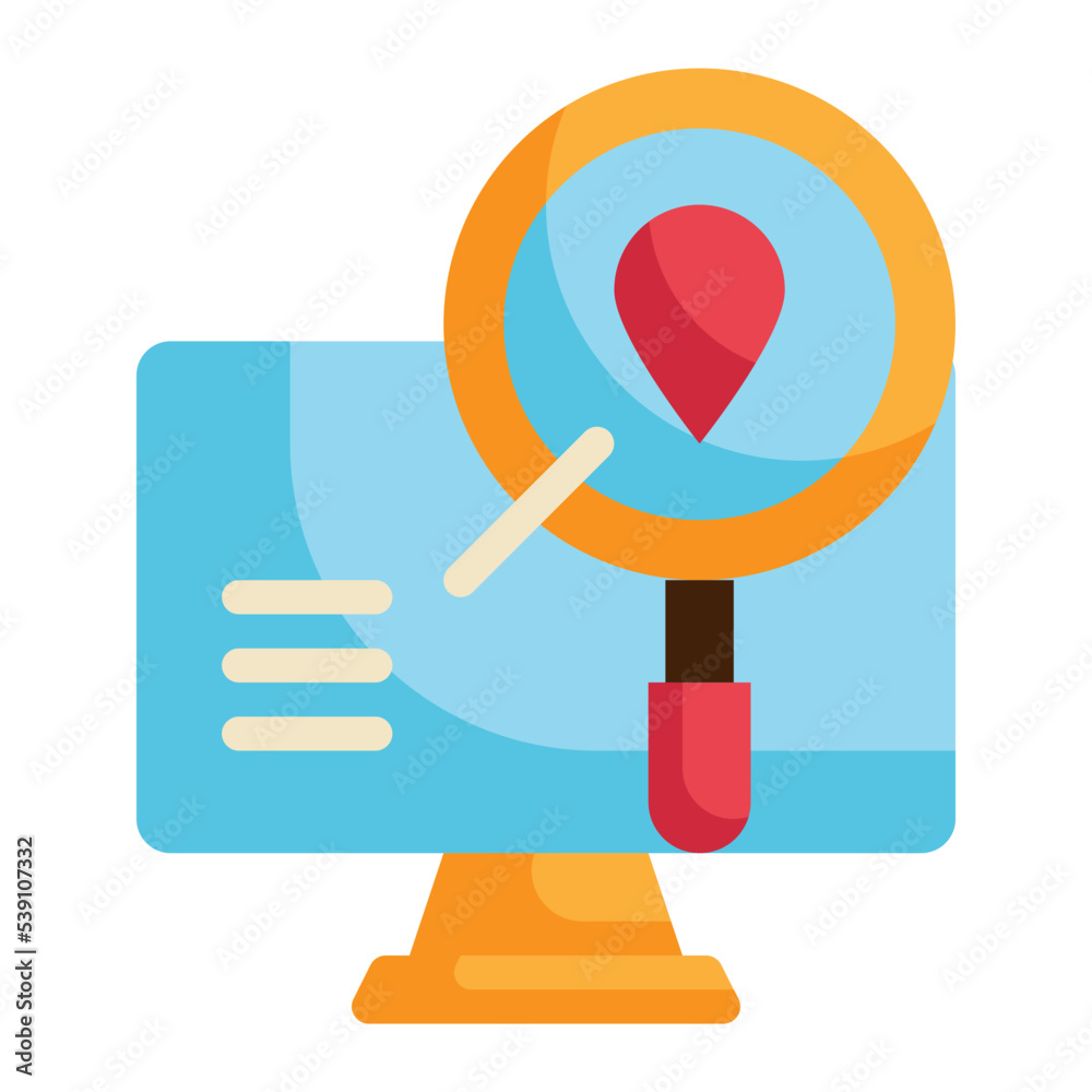 online location search flat icon online location search flat icon