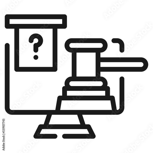 online auction simple line icon