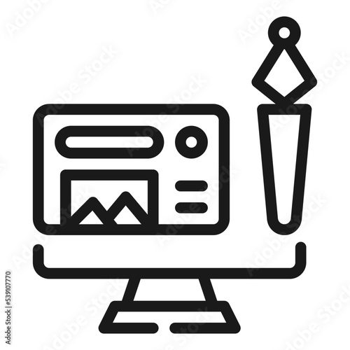 online creator content simple line icon