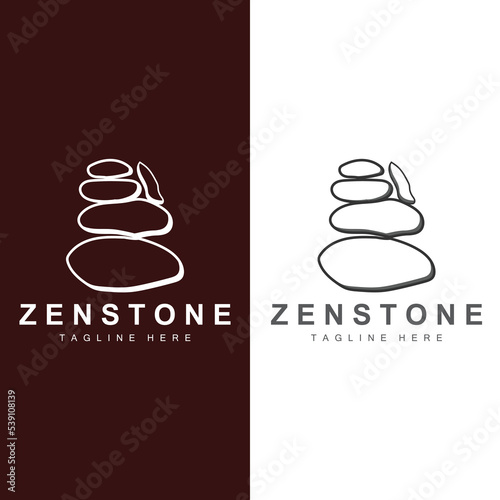 Balance Stone Logo Design, Vector Therapy Stone, Massage Stone, Hot Stone And Zenstone, Product Brand Illustration