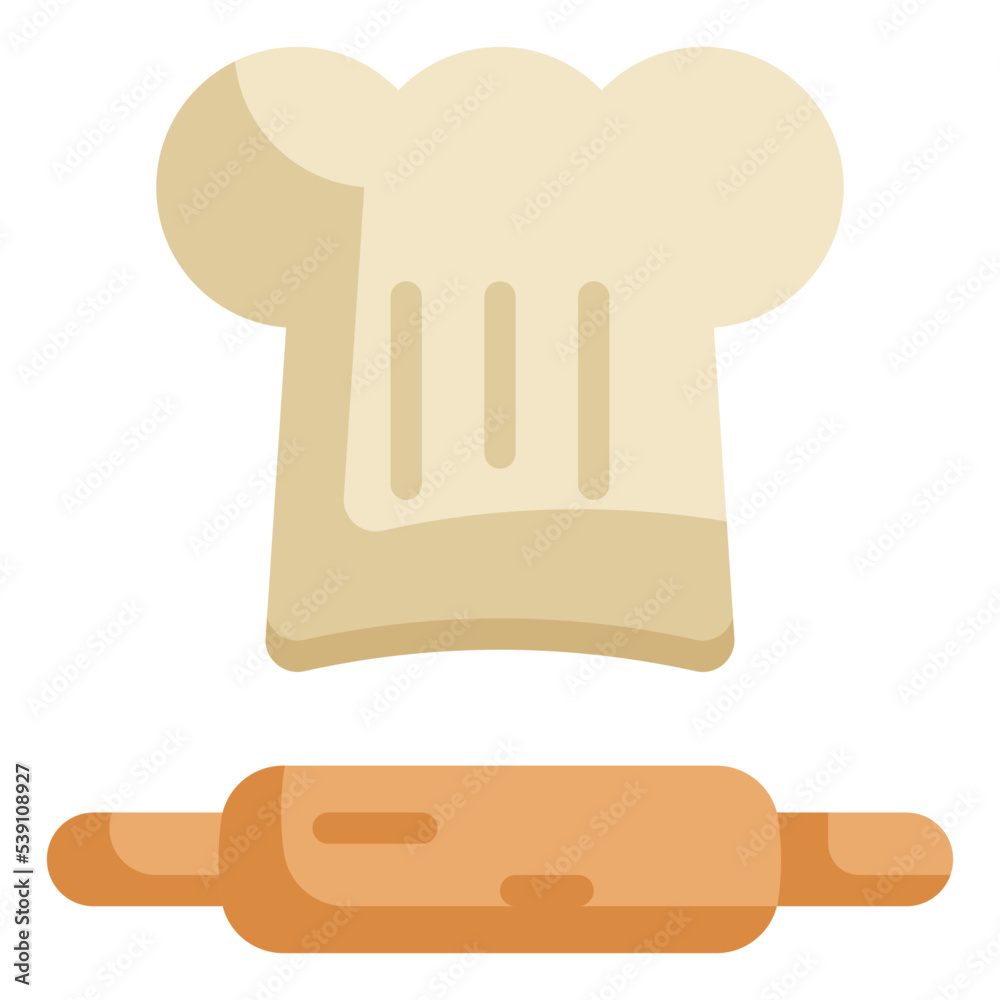 chef hat bakery baked dessert flat icon chef hat bakery baked dessert flat icon