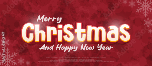 Luxury design editable text christmas on red background