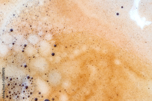 The surface of coffee foam. Macro. Abstract, Detail texture, close up background.