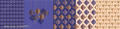 Christmas arabesque pattern, Xmas oriental balls.
