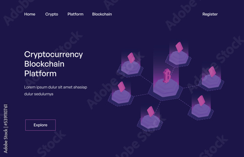 Isometric Crypto Blockchain. Isometric Blockchain. Isometric Style. Isometric Cryptocurrency. Crypto Landing Page. Bitcoin Landing Page
