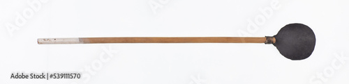 old wooden fly swatter isolated on white background