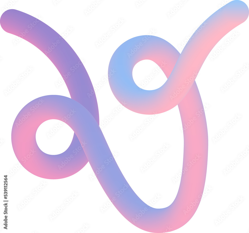Abstract vibrant gradient worm line shape illustration Abstract vibrant gradient worm line shape illustration