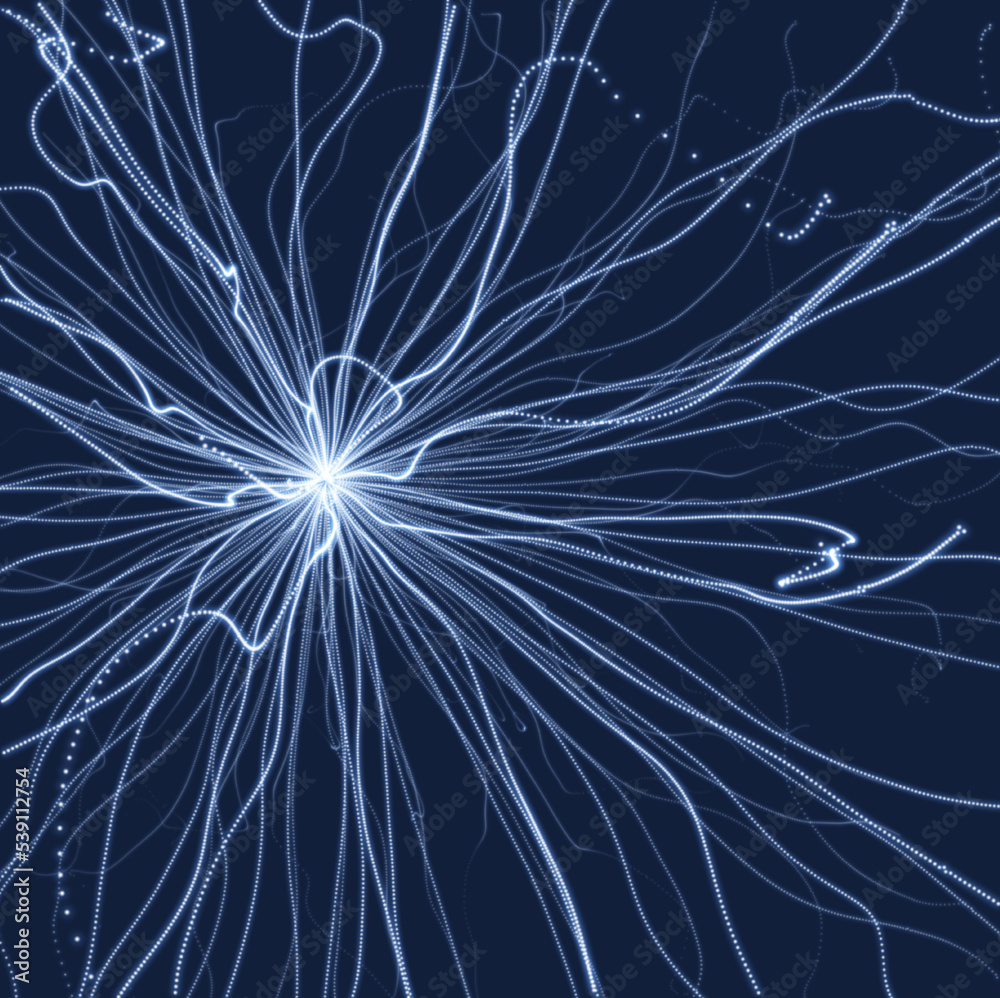 Naklejka premium Abstract science or technology background. Array with dynamic particles. Vector illustration.