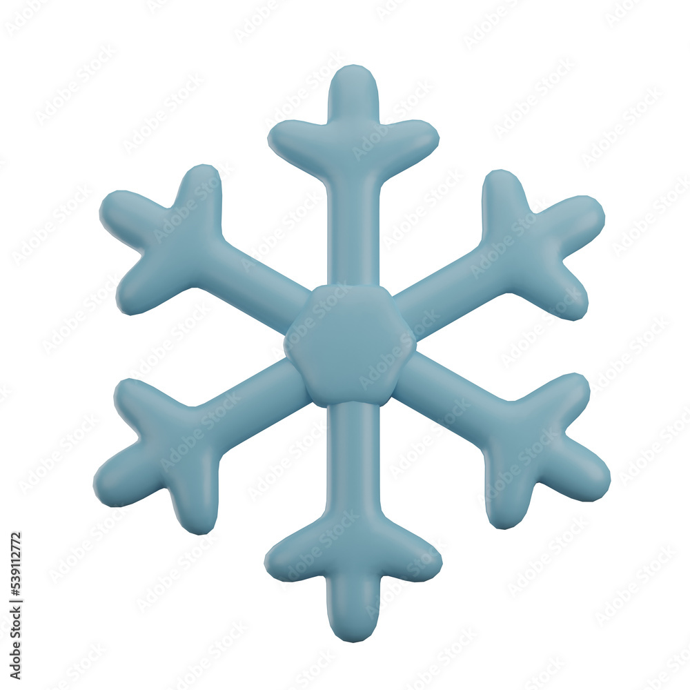 Christmas Snowflake 3D render Illustration icon Christmas Snowflake 3D render Illustration icon