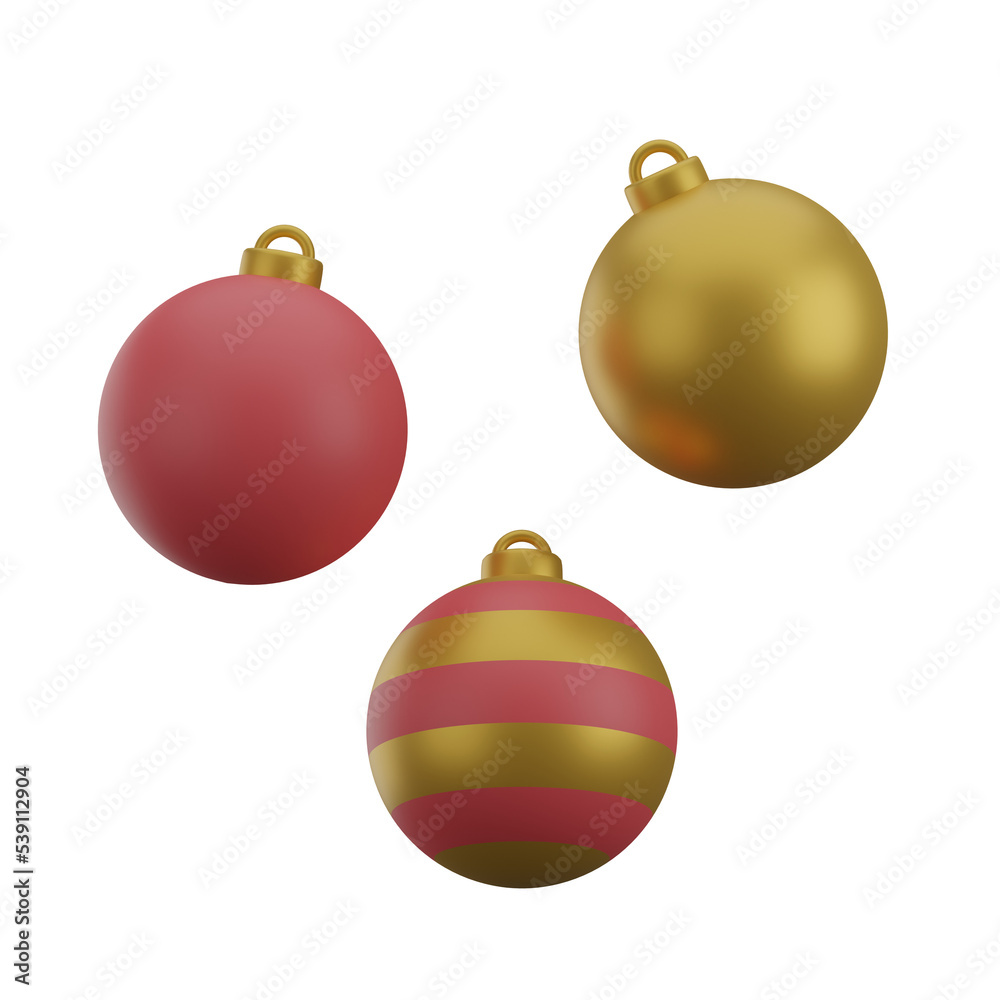 Christmas Balls 3D render Illustration icon Christmas Balls 3D render Illustration icon