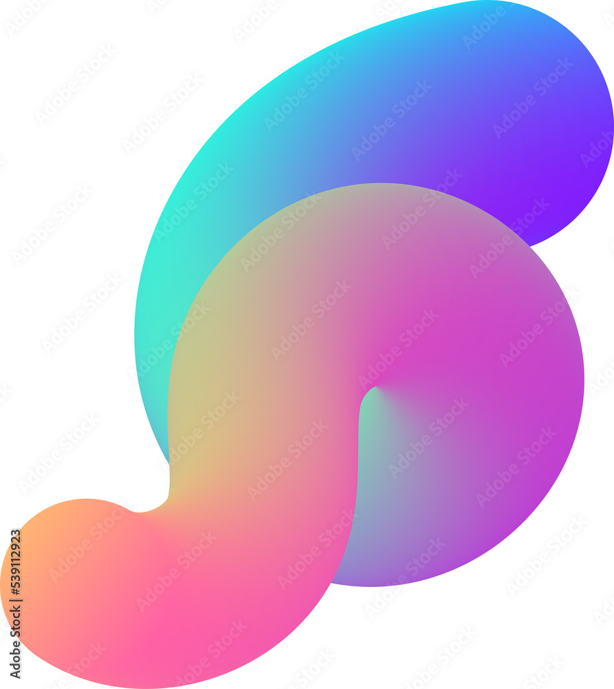 Abstract vibrant gradient worm line shape illustration Abstract vibrant gradient worm line shape illustration