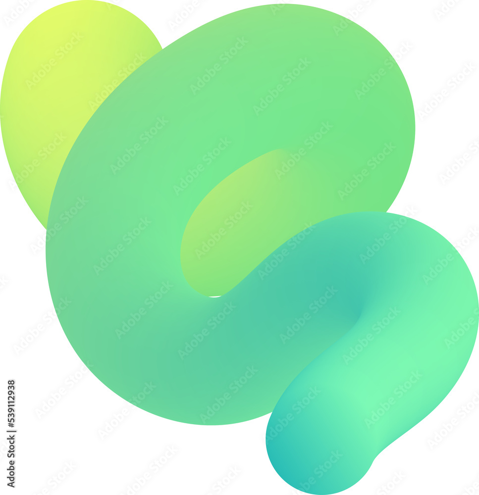 Abstract vibrant gradient worm line shape illustration Abstract vibrant gradient worm line shape illustration