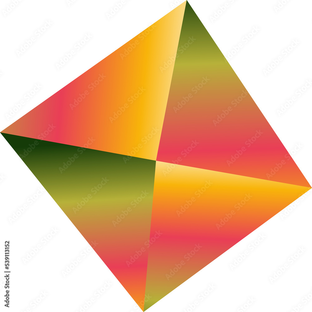 Abstract retro 3D crystal geometric shape illustration Abstract retro 3D crystal geometric shape illustration