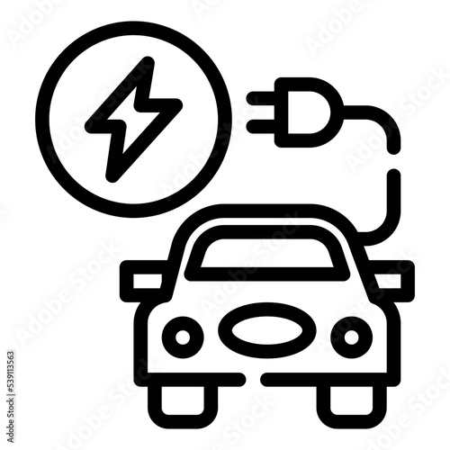 adapter plug power electric vehicle charger icon simple line
