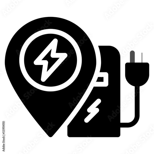 charge power energy station icon solid glyph