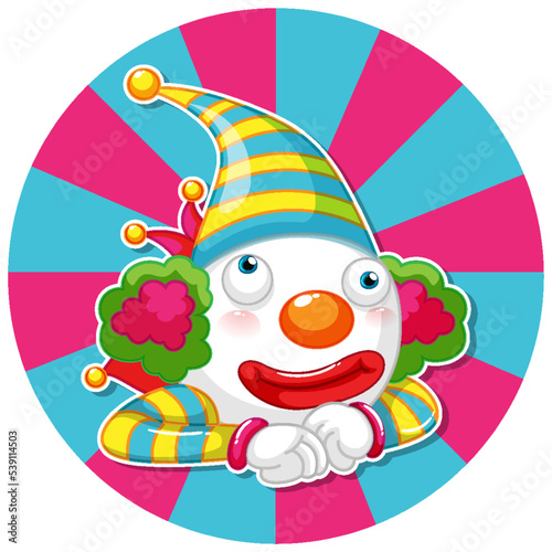 Circus clown colourful icon banner