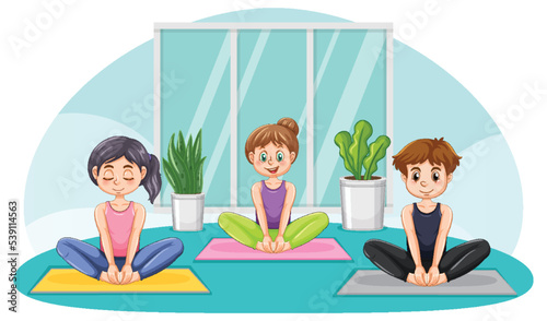 Group of people practicing yoga