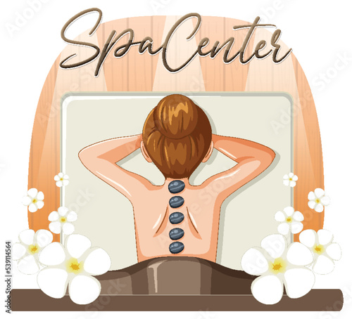Spa center text design for banner or poster