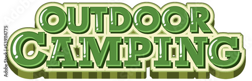 Text design for word outdoor camping