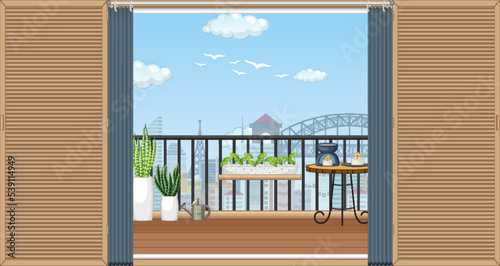 Interior of balcony scene template