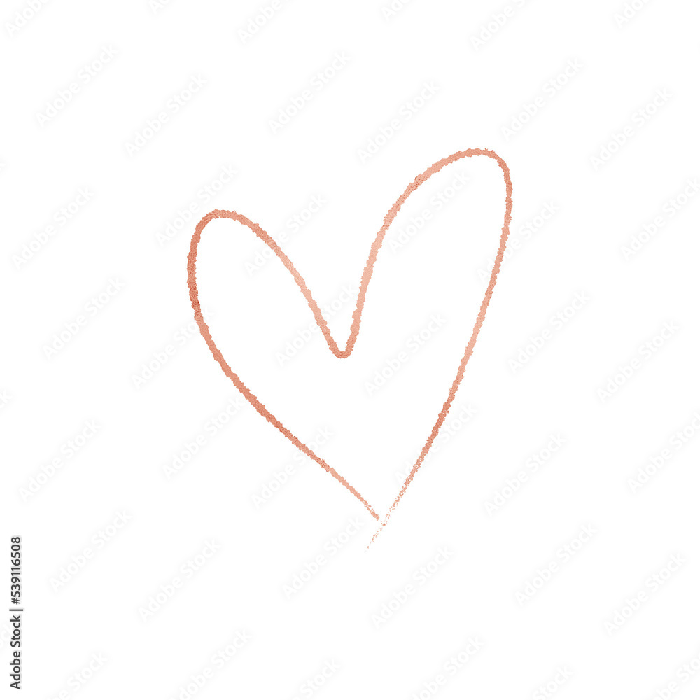 Copper Metallic Heart Outlined Copper Metallic Heart Outlined