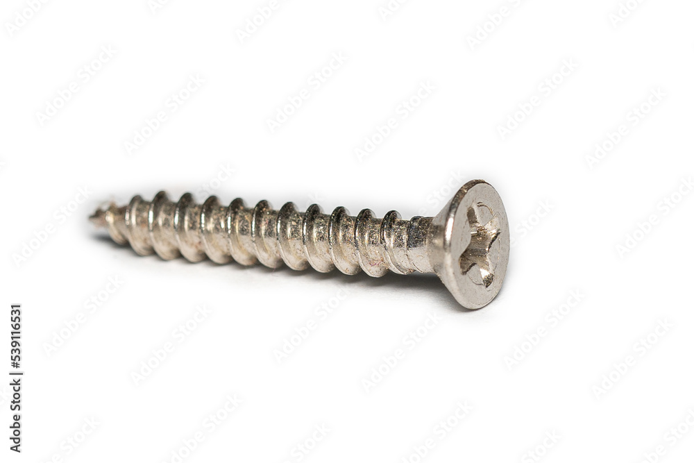 Old rusted screws on a white background Old rusted screws on a white background