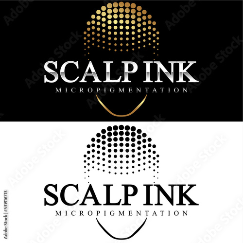 Scalp Micropigmentation Vector Point head icon logo dots