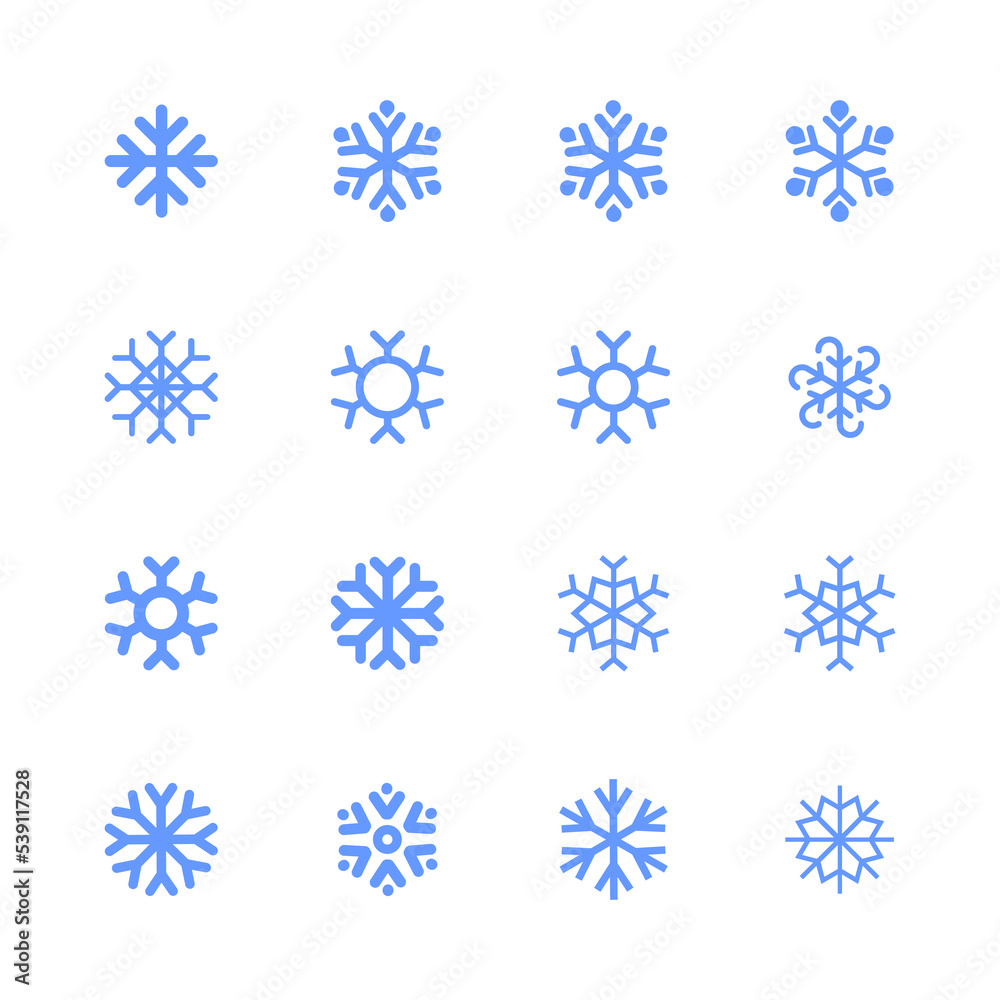 Snowflakes linear icon set. Winter Snowflakes linear icon set. Winter