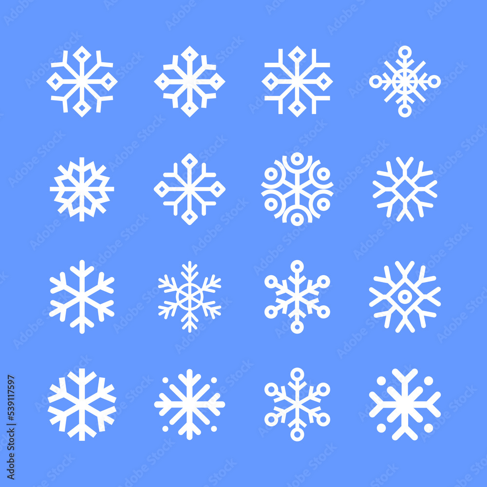 Snowflakes linear icon set. Winter Snowflakes linear icon set. Winter