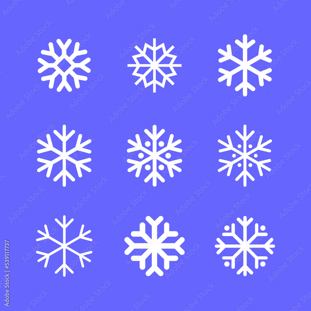 Snowflakes linear icon set. Winter Snowflakes linear icon set. Winter