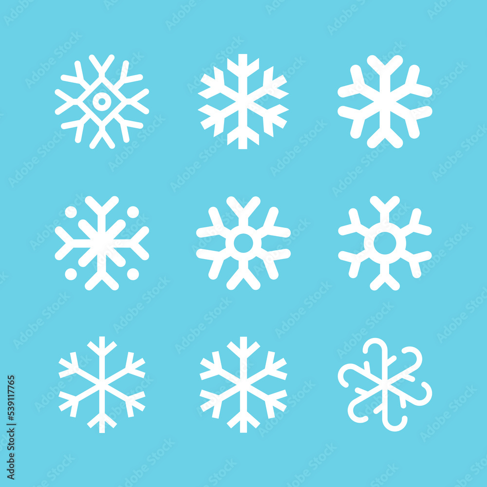 Snowflakes linear icon set. Winter Snowflakes linear icon set. Winter