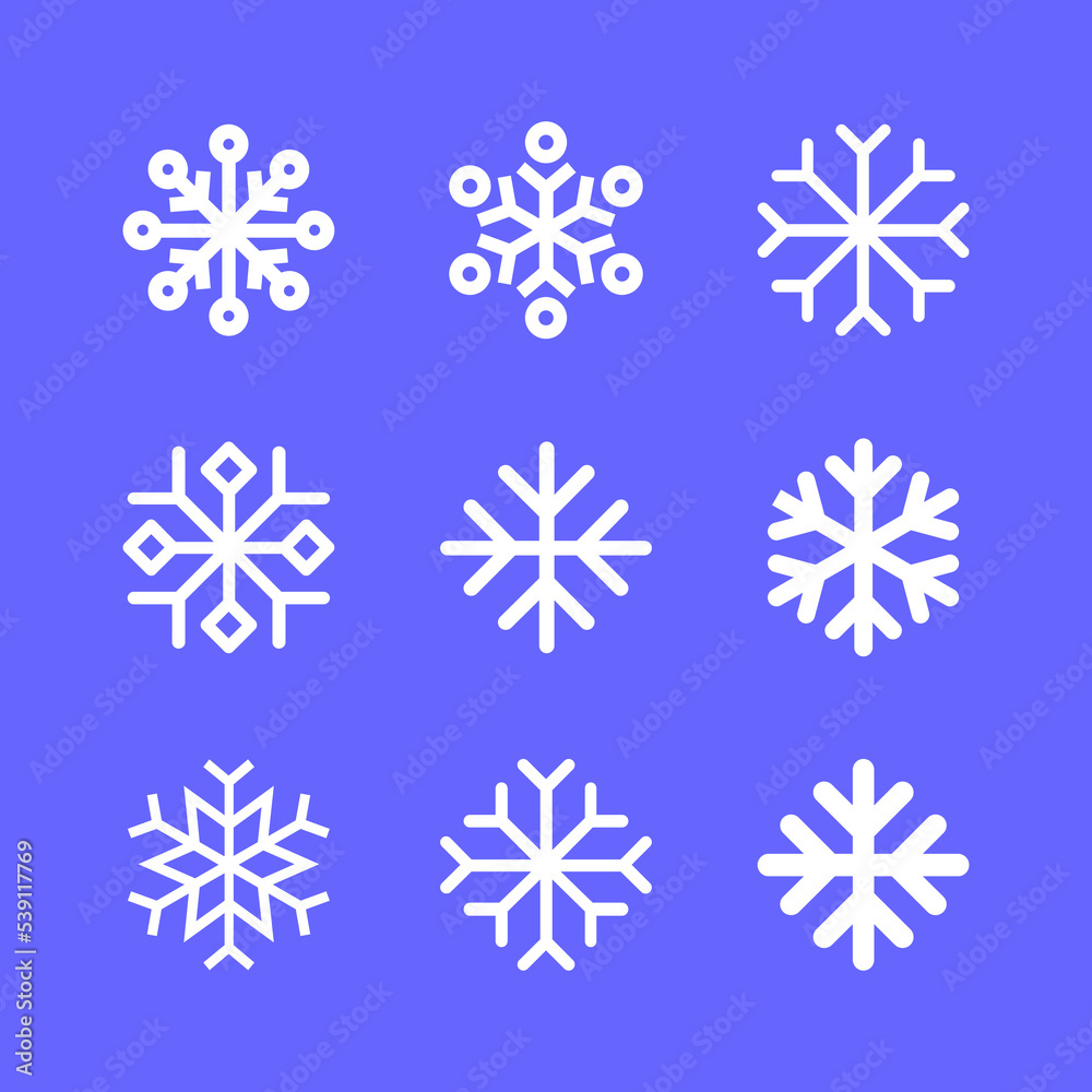 Snowflakes linear icon set. Winter Snowflakes linear icon set. Winter