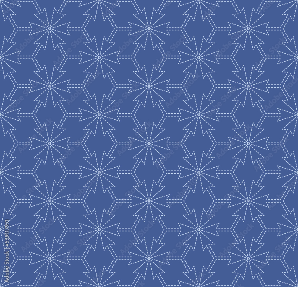 Japanese Embroidery Star Motif Vector Seamless Pattern Japanese Embroidery Star Motif Vector Seamless Pattern