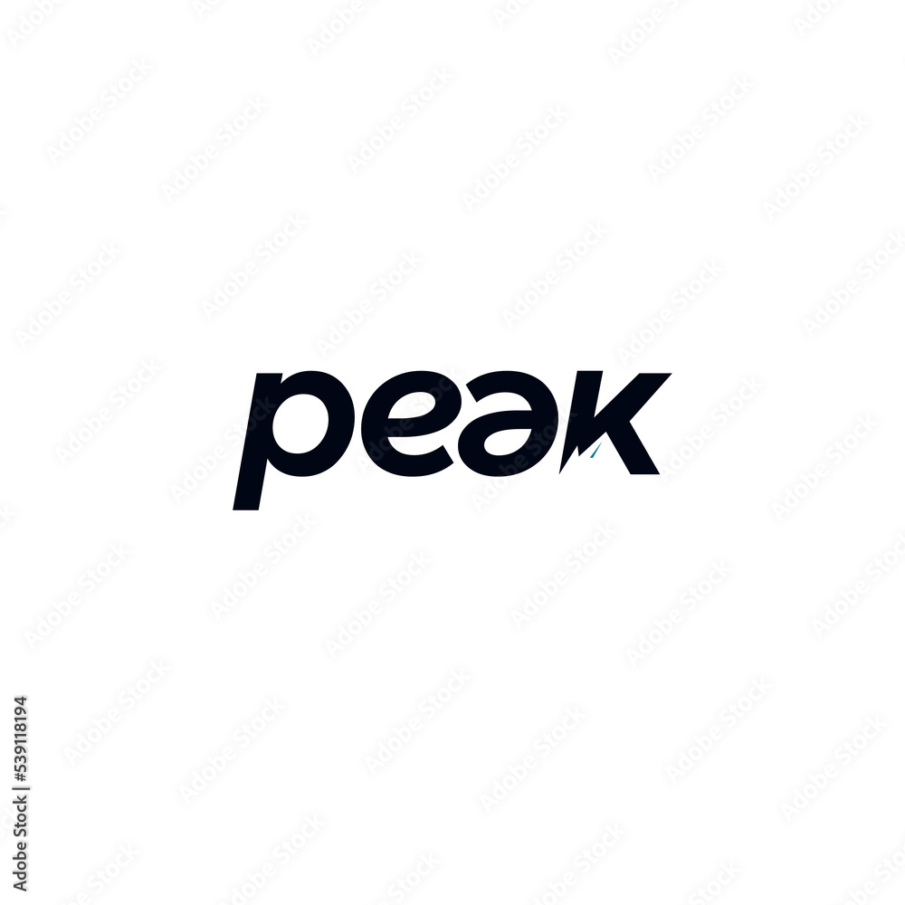 Peak logo design with abstract letter K with mountain vector logotype