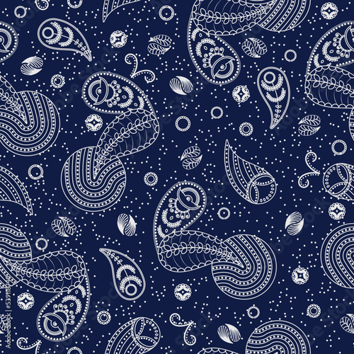 Seamless pattern with ornament. Bandana print. Scarf or kerchief square pattern