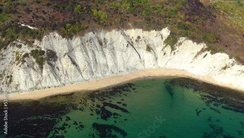 Aerial view to the white rocks near to Byala, Bulgaria