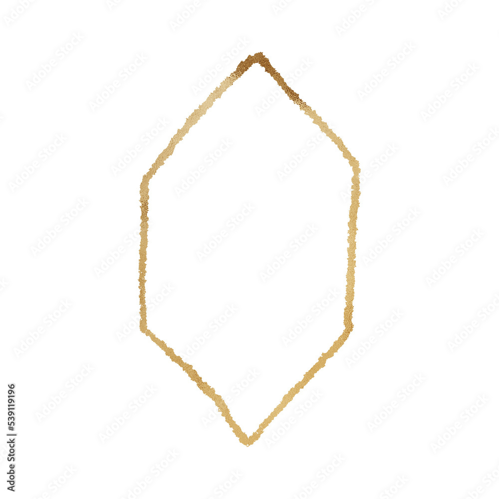 Gold Metallic Hexagon Outlined Gold Metallic Hexagon Outlined