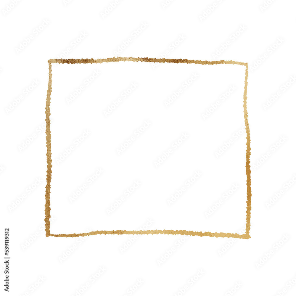 Gold Metallic Square Outlined