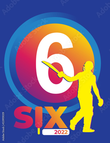4 four and 6 Sixer Illustration for cricket Match. vector