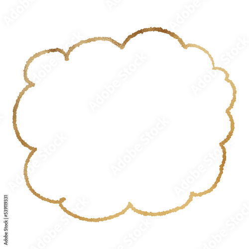 Gold Metallic Cloud Outlined
