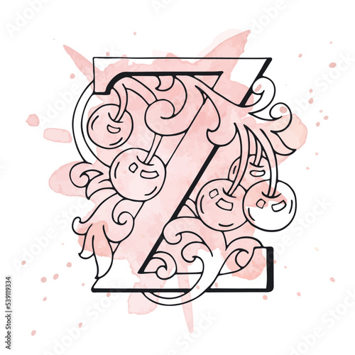 Letters Z Drop Caps. Vector hand-drawing letter. Fabulous ornament