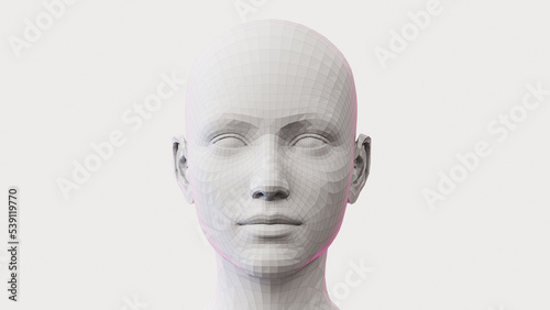 3d rendered illustration of a females face photo