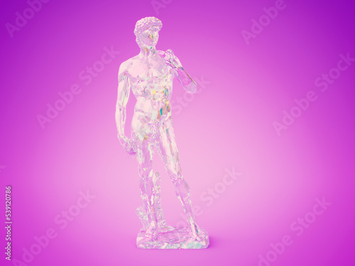 3d rendered illustration of a crystal david statue